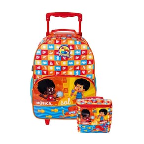 Kit Escolar Mochila De Rodas + Lancheira Térmica 3Palavrinha
