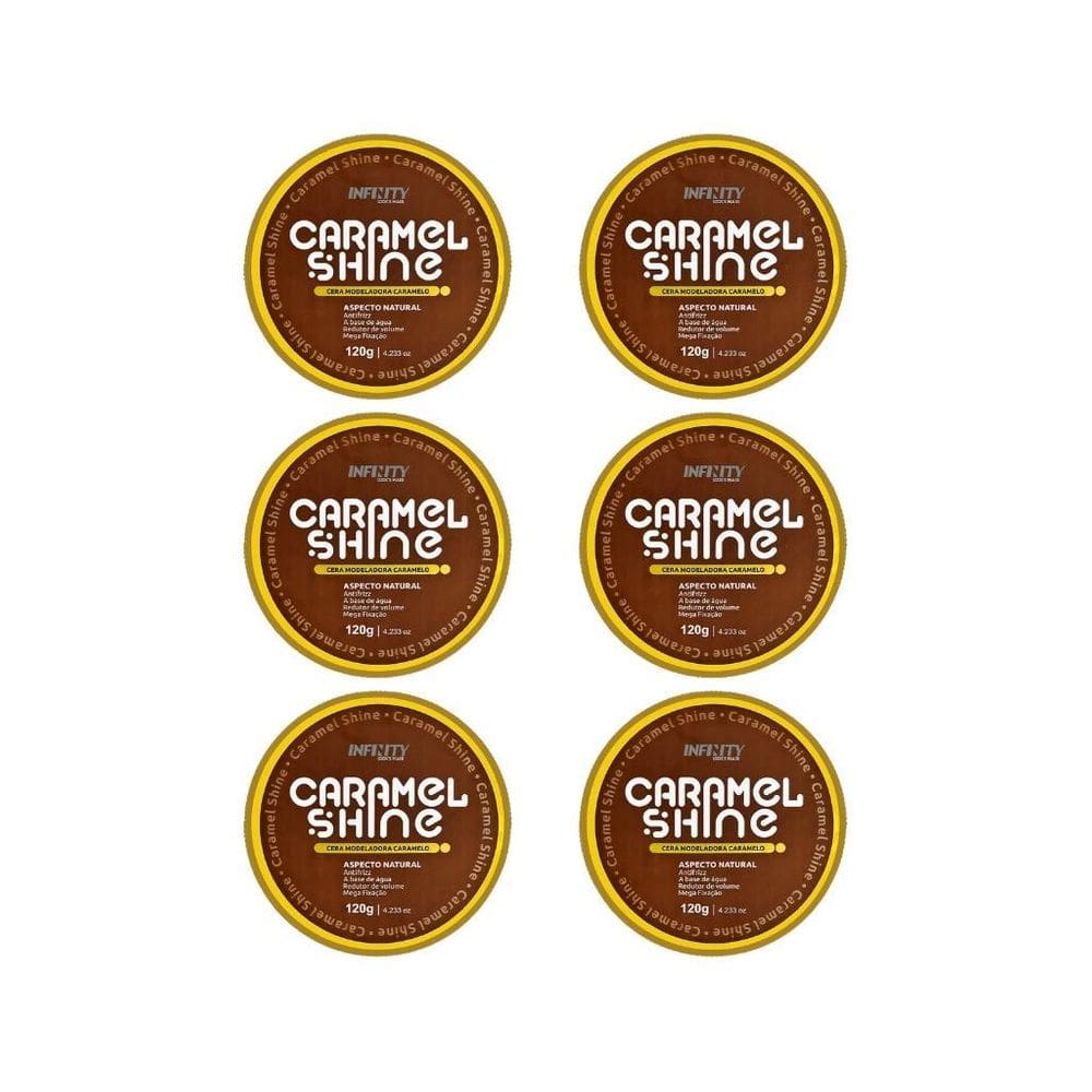 Pomada Capilar Infinity Caramel Shine Cera 120G-Kit C/6Un