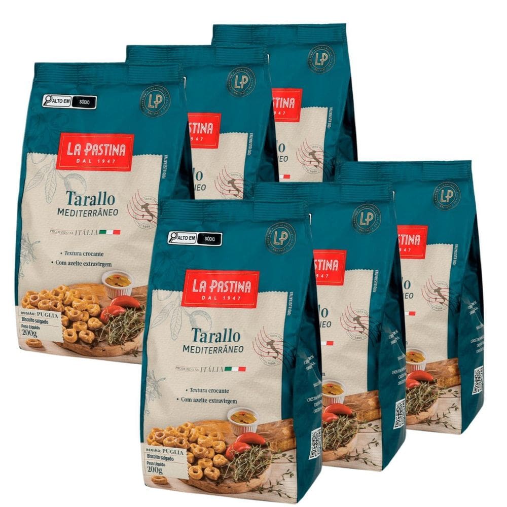 Kit Com 6Und Biscoito Tarallo Mediterrâneo La Pastina 200G