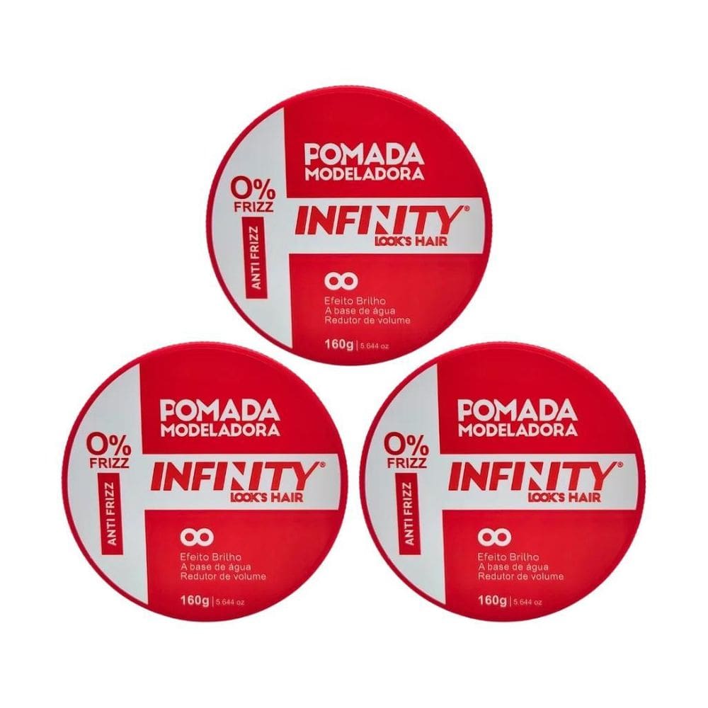 Pomada Capilar Infinity Vermelha 160G - Kit Com 3Un
