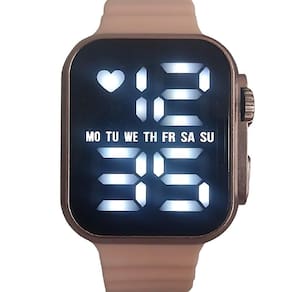 Relógio Feminino Rosa Claro De Pulso Digital Led Exclusivo