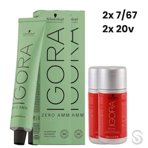 Igora Zero Amm 2X7/67 Louro M Marrom Cobre 60Ml + 2 Ox 20Vol