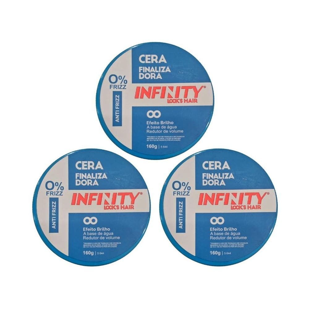 Pomada Capilar Infinity Azul 160G - Kit Com 3Un