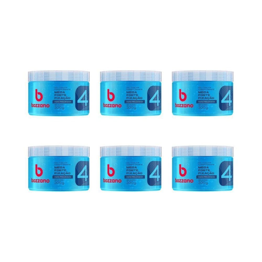 Gel Fixador Bozzano 300G Azul - Kit Com 6Un