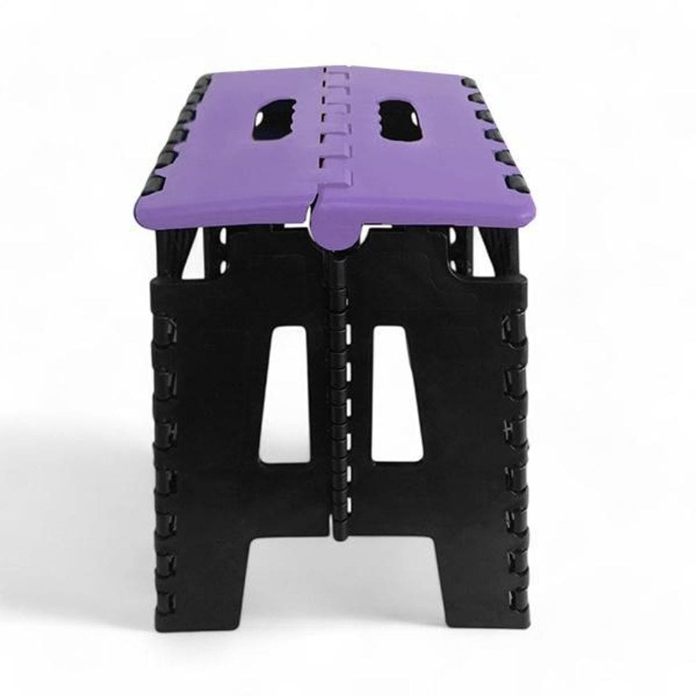 Banqueta Dobrável Multiuso Roxo Até 100Kg Plástico