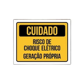 Placa Cuidado Geração Própria Risco De Choque Elétrico 36X46