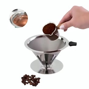 Filtro Coador Peneira Café Aço Inox 103 S/ Uso Papel Lavável