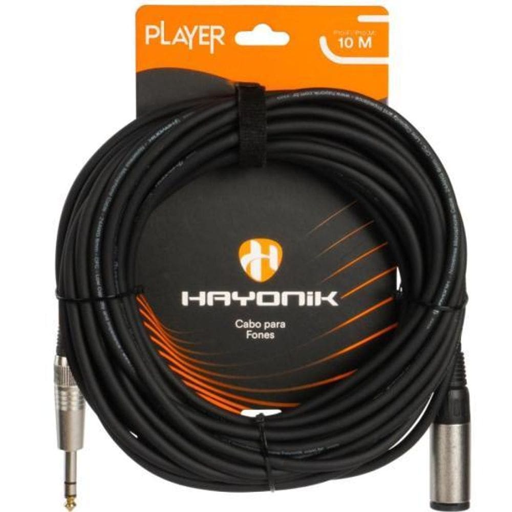 Cabo Extensor Player P10 (F) x P10 (M) 10m Preto Hayonik [F002]