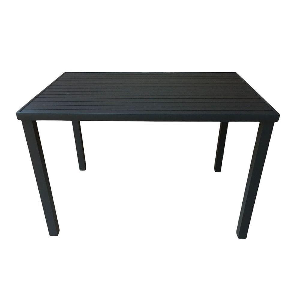 Mesa Tampo Ripado Retangular 1.40x0.80m Alumínio Preto