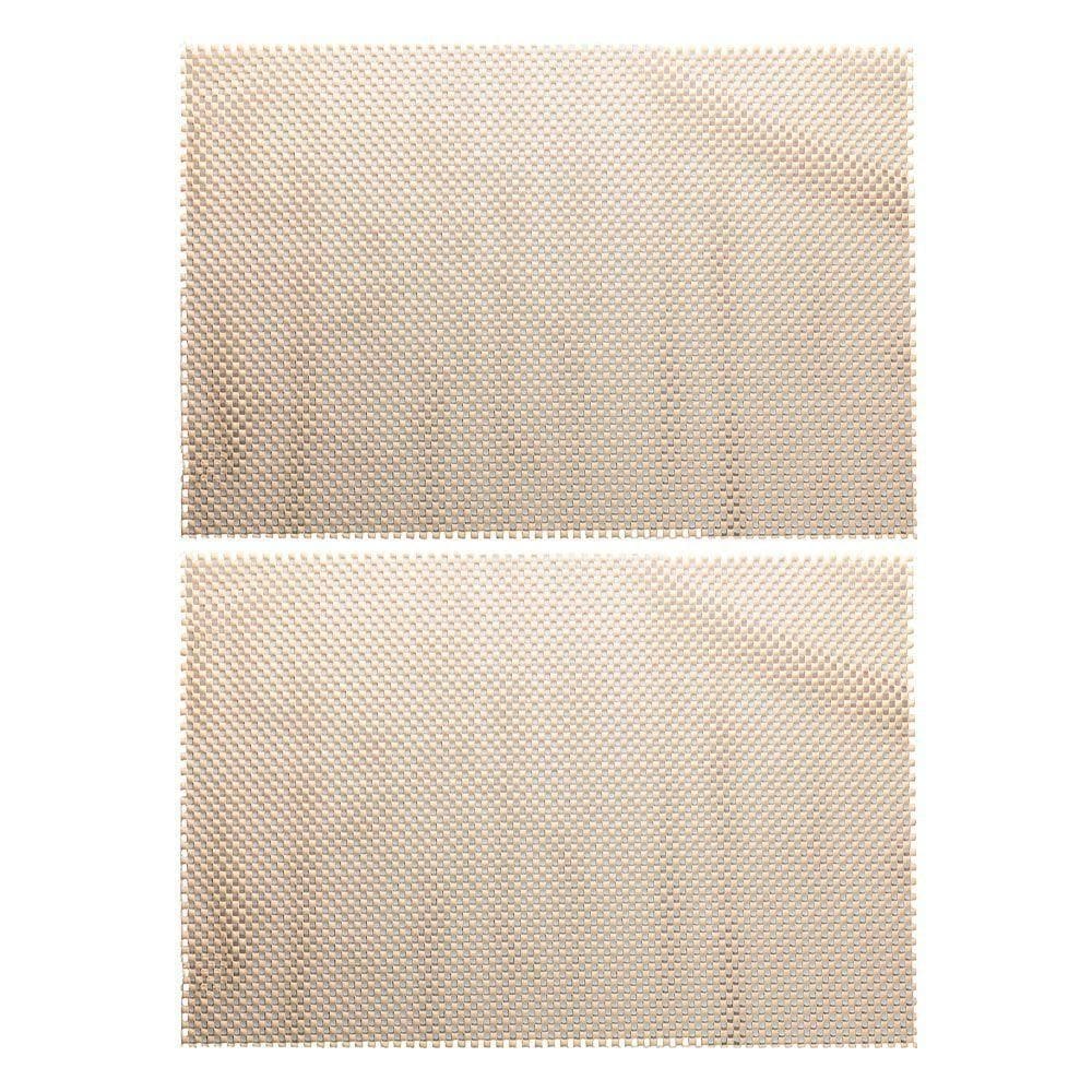 Jogo 2 Lugar Americano Retangular Mesa Pvc Antiderrapante  Bege 45x30cm Lyor