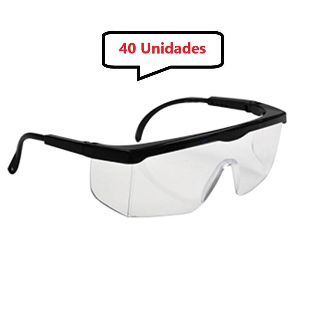 Kit 40 óculos Protetor Epi Regulagem Resistente Incolor Ca - UN / 40 [F103]