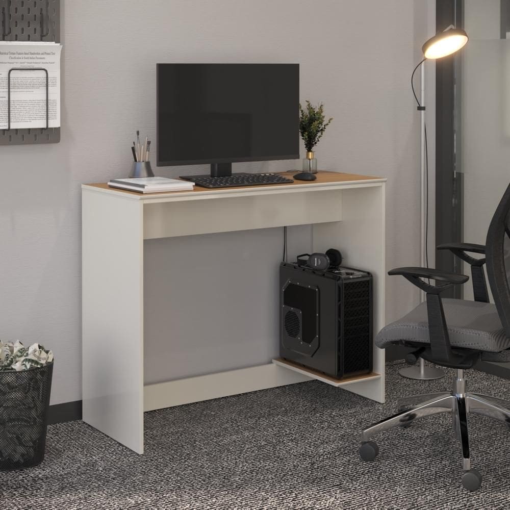 Escrivaninha Smart Office com Passa Fios e Tampo MDF Usinado 91cm