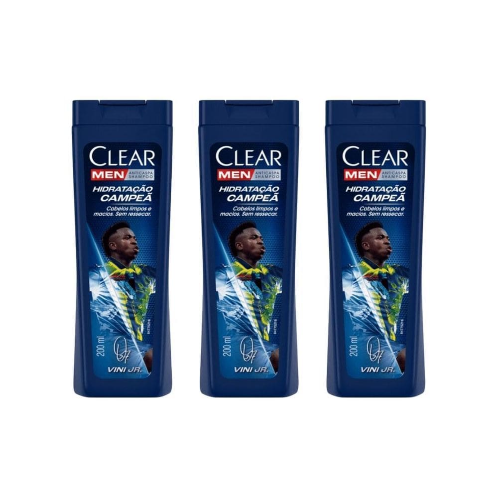 Shampoo Clear 200Ml Men Hidrat Campea - Kit C/3Un