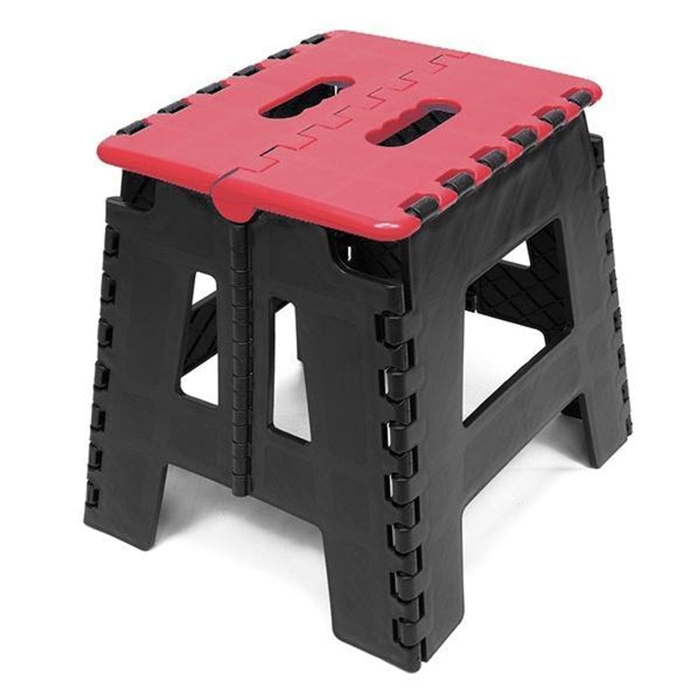 Banco Dobrável Portátil Camping Até 100Kg Vermelho