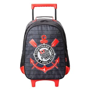 Mochila Com Carrinho Escolar Corinthians Infantil Xeryus