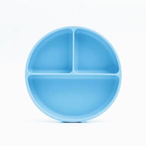 Prato Infantil Silicone com Divisórias e Ventosa Azul - Petit Piá