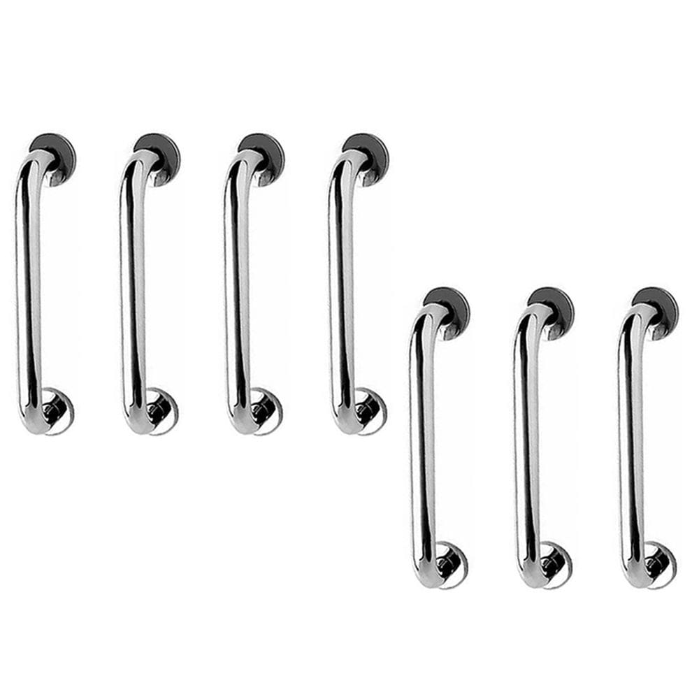 Alça de Apoio 40cm Barra Inox Kit 7 Unidades Idoso Cadeirante Deficiente Acessibilidade Segurança Banheiro Box Suporte Parede Corrimao