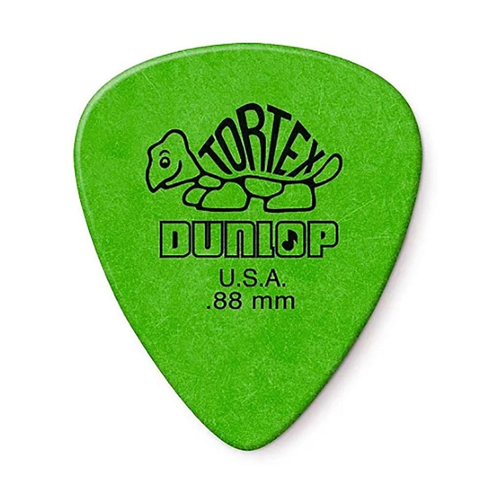 Palheta Dunlop Tortex 0.88 Mm Verde Pacote Com 12 Unidades