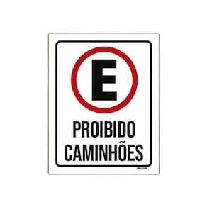 Placa Sinalização Estacionamento Proibido Caminhões 18X23