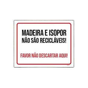 Placa Madeira Isopor Não São Recicláveis 18x23cm 5un