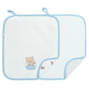 Kit Com 2 Babinhas Hug Urso Sweet Dreams Azul E Branco