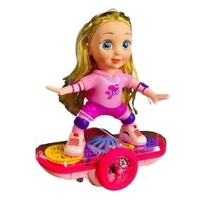 Boneca Infantil Hoverboard Música Dança E Giro 360