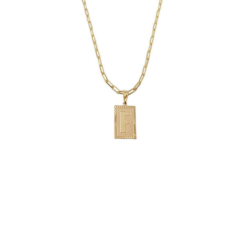 Cordão 60Cm Masculino Feminino Pingente Letra F Banhado Ouro