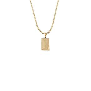 Cordão 60Cm Masculino Feminino Pingente Letra F Banhado Ouro