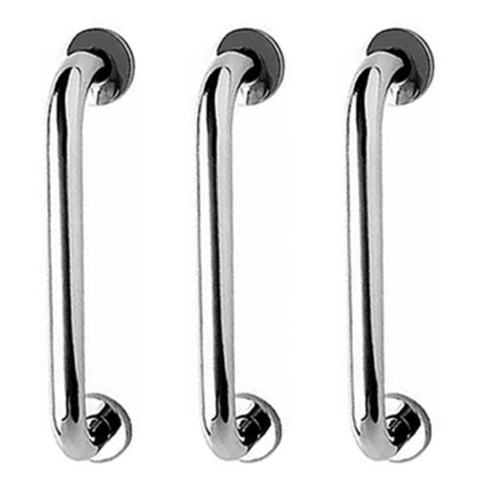 Barra de Apoio Kit 3 Uni Alça Aço Inox 40cm Criança Gestante Acessibilidade Idoso Corrimao Banheiro Escada Anti Queda Acidente Resistente