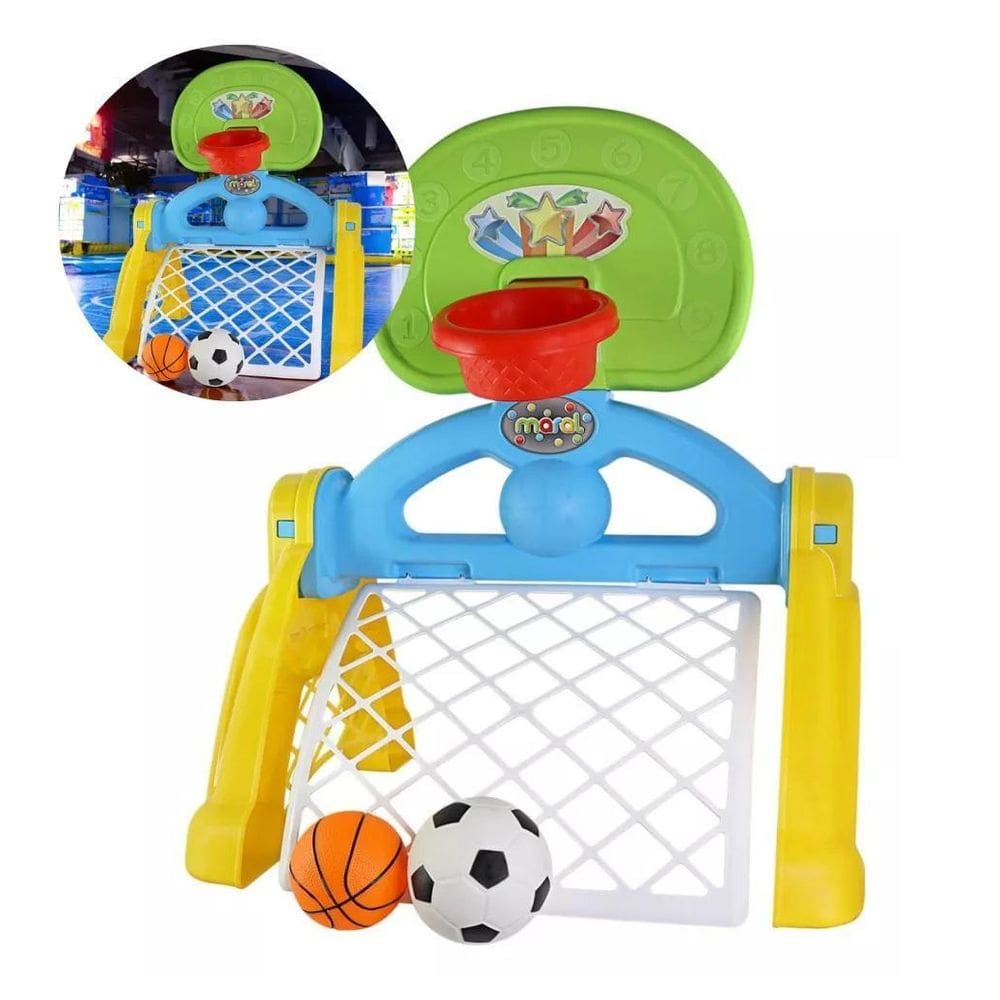 Kit Centro Esportivo Infantil Basquete Futebol Diversão