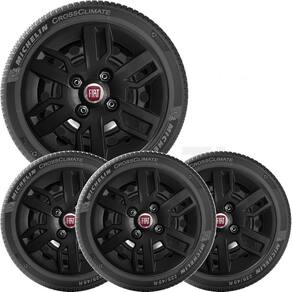 4X Calota Fiat Uno Way Aro 13 Preto Emblema 227Cb