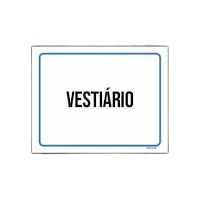 Placa Ambiente Sinalização Setor Vestiário 36X46