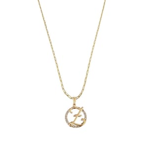 Colar Corrente 45 Cm Feminina Pingente Letra Z Banhado Ouro