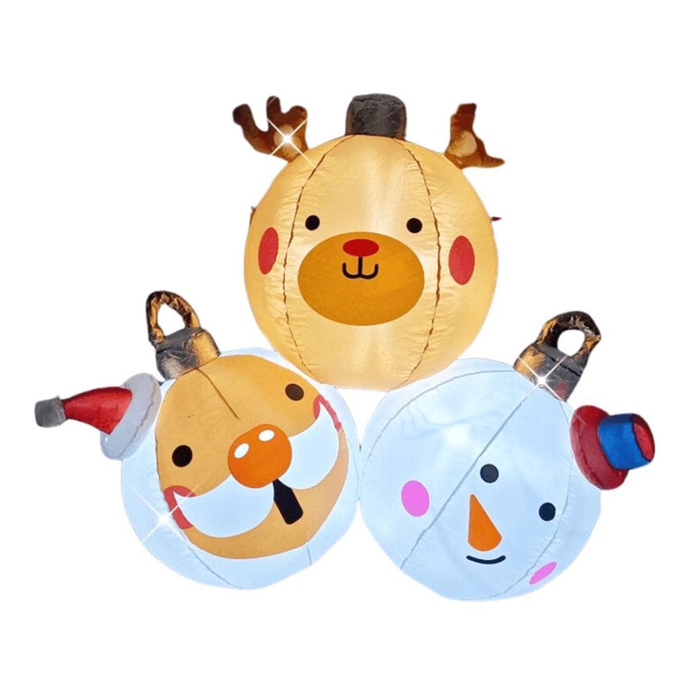 Bola Natal Inflável Gigante Trio Papai Noel Rena E Boneco