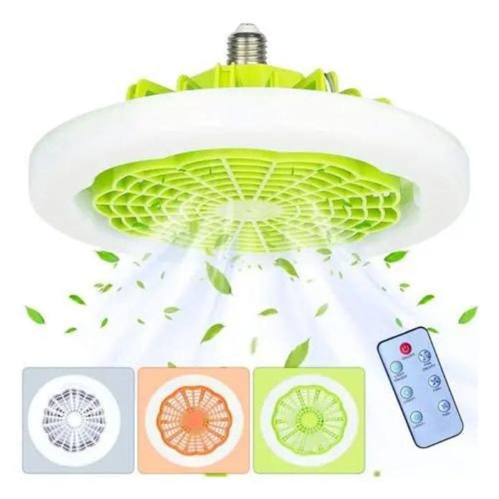 Lampada E27 Ventilador Inteligente E Controle Remoto Cor Da