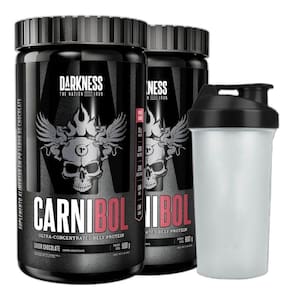 Kit 2 Carnibol Isolado Chocolate 900G Coqueteleira Darkness