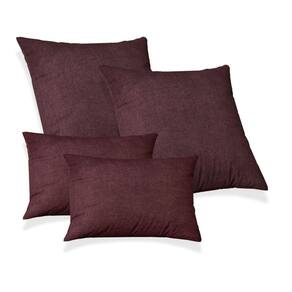 2 Capas De Almofadas 50X50 + 2 Capa 30X50Cm Glamour Bordo
