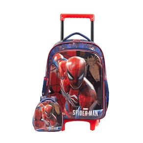 Kit Escolar Mochila Rodas+Lancheira Spider-Man Homem Aranha