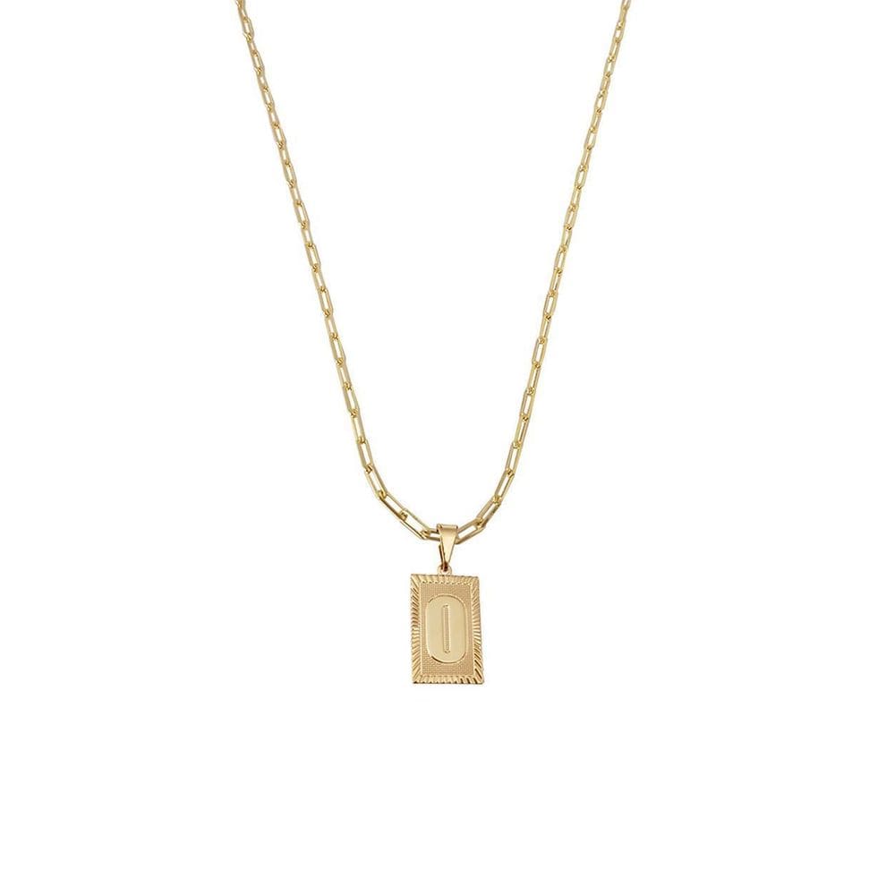 Cordão 60Cm Masculino Feminino Pingente Letra O Banhado Ouro