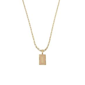 Cordão 45Cm Masculino Feminino Pingente Letra I Banhado Ouro