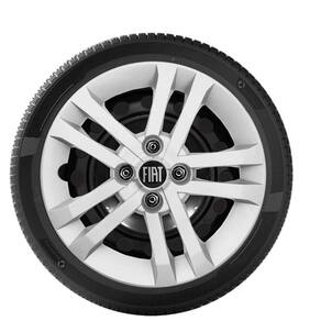1X Calota Mobi Argo Cronos Aro 14 Prata Com Emblema 294Cb