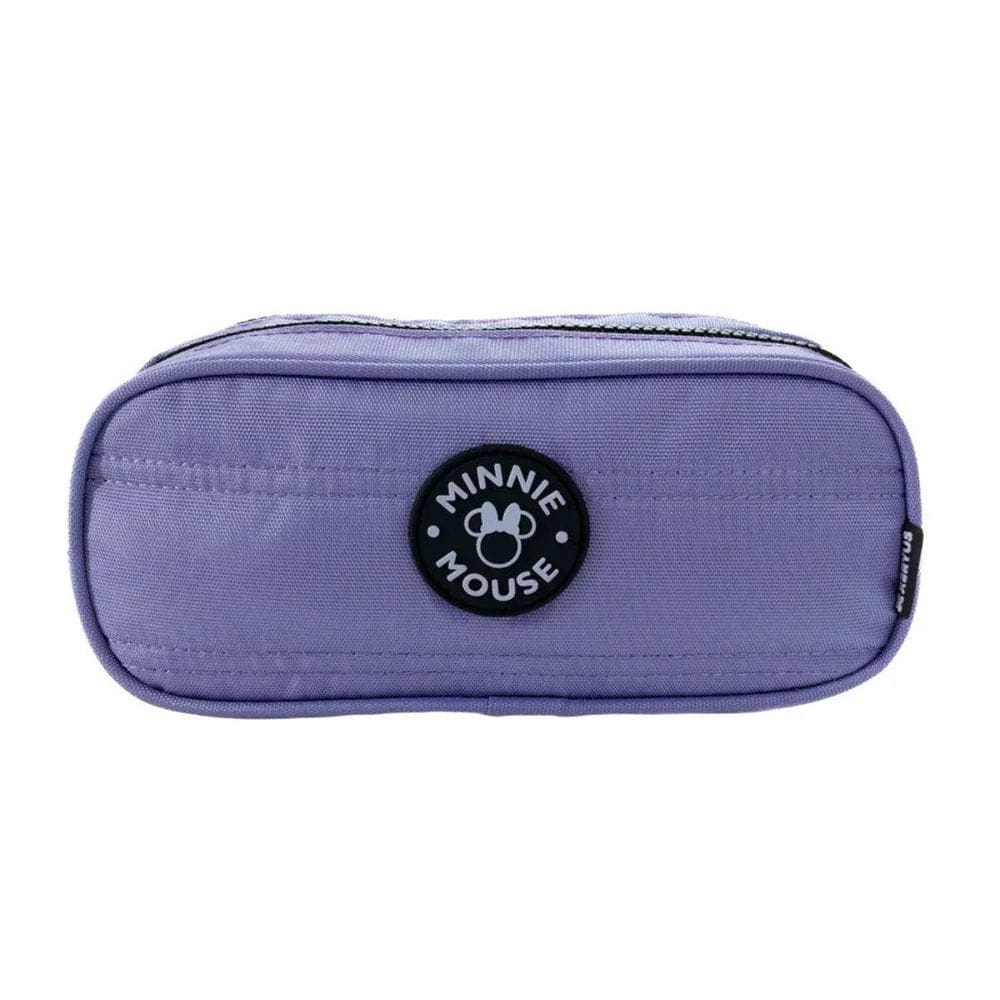 Estojo Duplo Lilás Minnie Mouse Juvenil Com Matelassê Xeryus