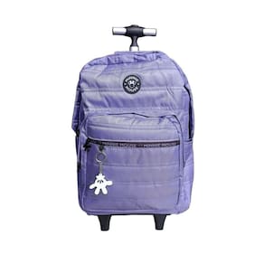 Mochila Com Rodinha T Lilás Minnie Mouse Escolar Xeryus