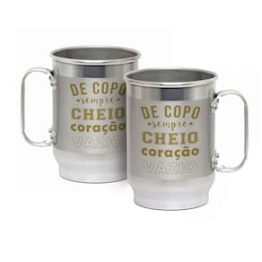 Caneca Alumínio c/ Faixa Fosca 600ML De Copo Sempre Cheio