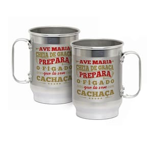 Caneca Alumínio c/ Faixa Fosca 600ML Lá Vem Cachaça