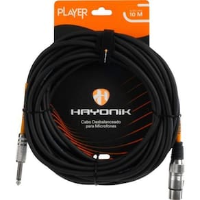 Cabo Para Microfone Player XLR(F) X P10 10m Preto Hayonik [F003]