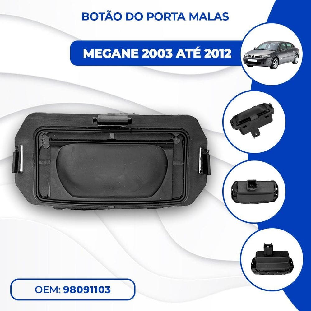 Botão Maçaneta Elétrica Abertura Porta Malas Megane 03 À 12