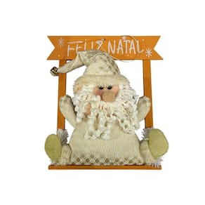 Enfeite De Natal Placa Papai Noel Champagne Feliz Natal