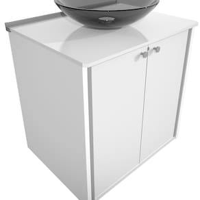 Gabinete Versalhes 62,5 Cm X 67,0cm X 40,0cm Branco/Fumê