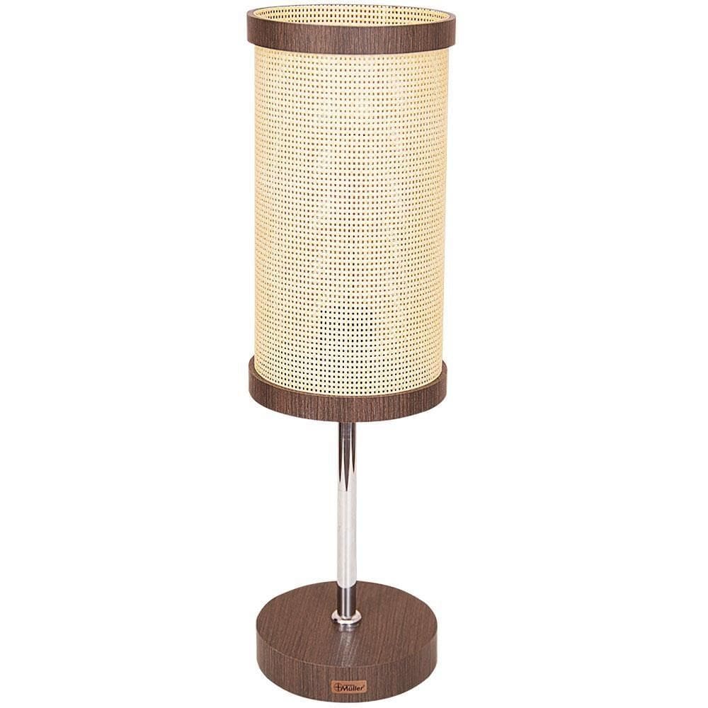 Abajur Muller Straw Sala Palha Imbuia 1 Lâmpada 2550IB